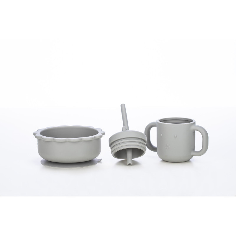 Силіконова миска дитяча FreeON Bear grey