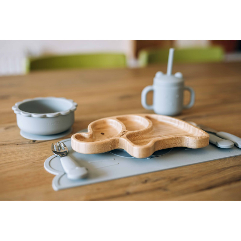 Силіконова миска дитяча FreeON Bear grey