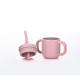 Силіконова чашка дитяча FreeON з ручками і соломинкою pink
