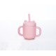 Силіконова чашка дитяча FreeON з ручками і соломинкою pink