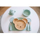 Силіконовий килимок для годування дитини FreeON Bear green