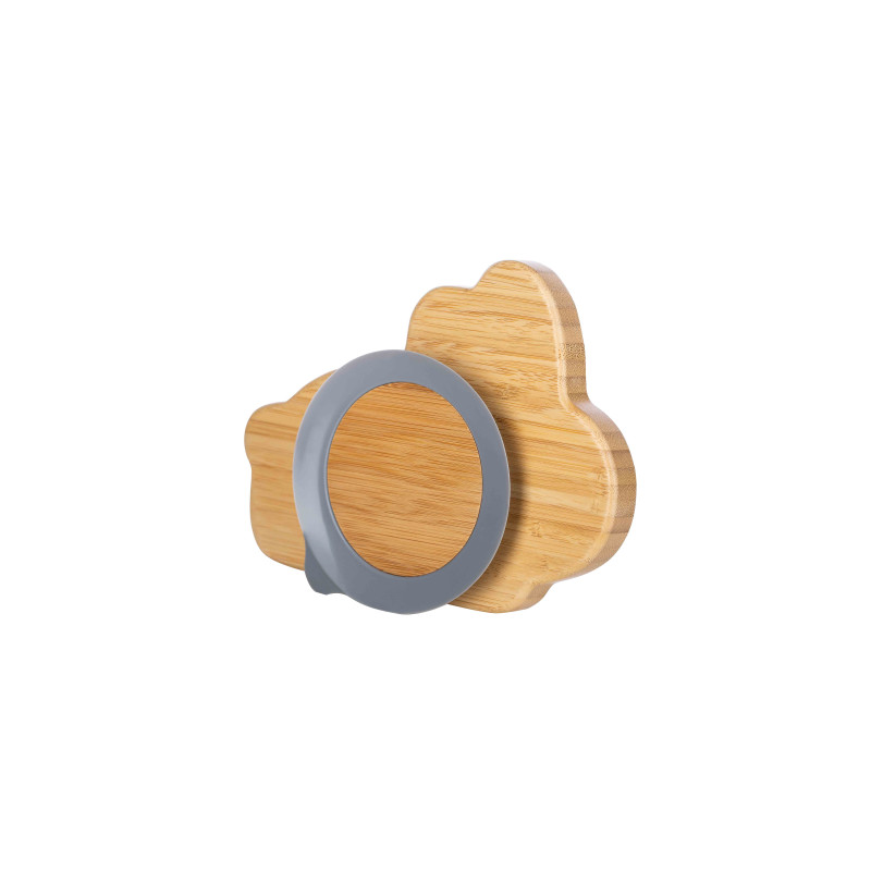 Бамбукова тарілка Банні FreeON із силіконовою присоскою