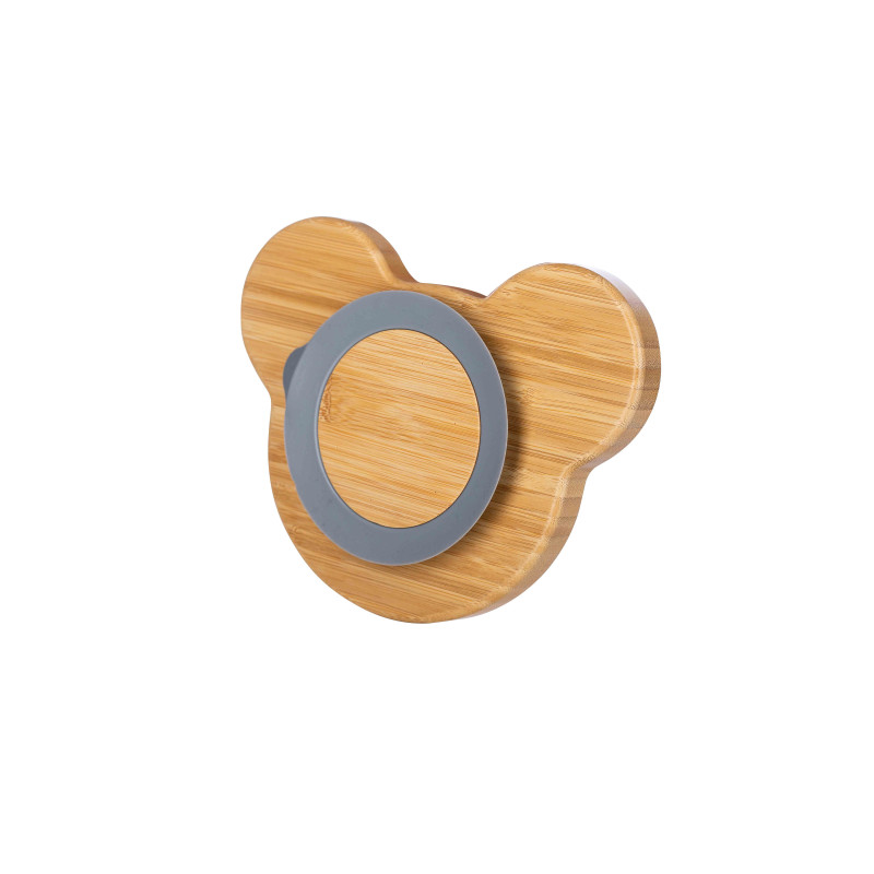 Бамбукова тарілка ведмедик FreeON з силіконовою присоскою