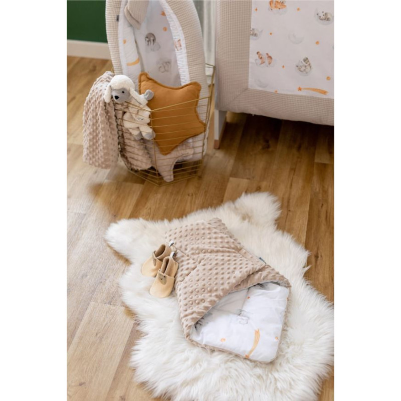 Конверт-ковдра для дитини 2 в 1 Bubaba by FreeON SLEEPY ANIMALS BEIGE 65х65