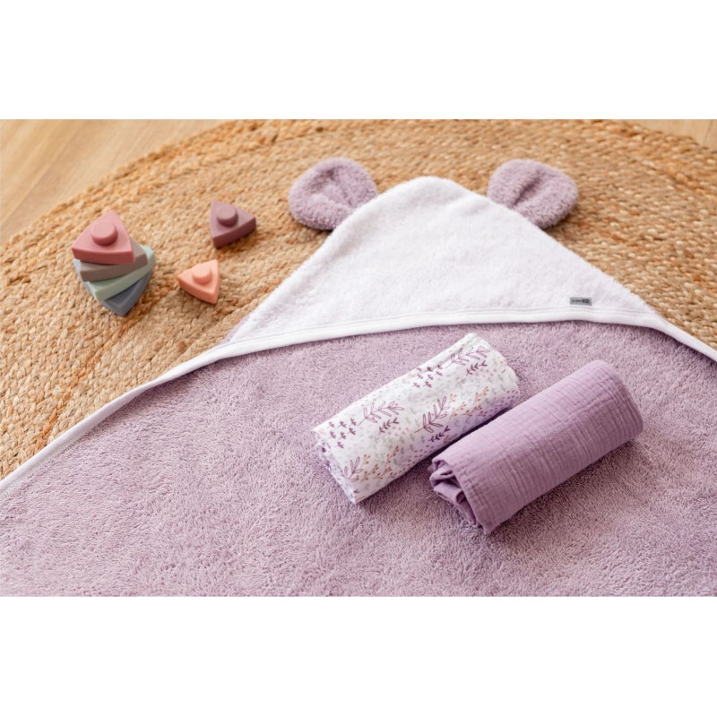 Підгузок дитячий Bubaba by FreeON з бавовни / Рушники дитячі Bubaba by FreeON 2/1 LILAC 70х70