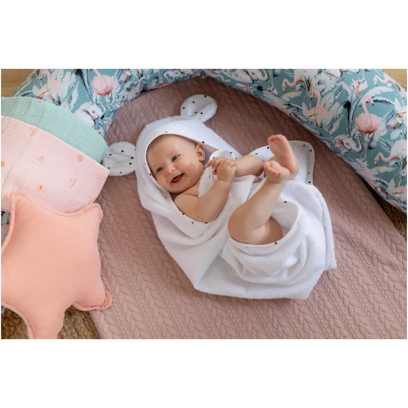 Рушник дитячий з капюшоном і вушками Bubaba by FreeON White 75х75