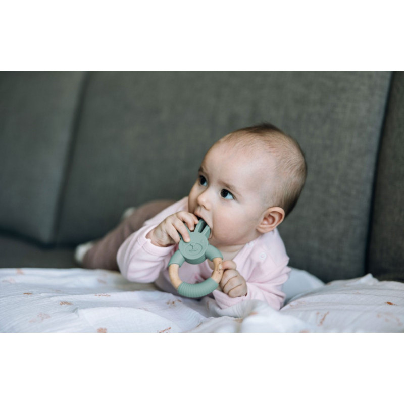 Прорізувач FreeON силіконовий зайчик зелений