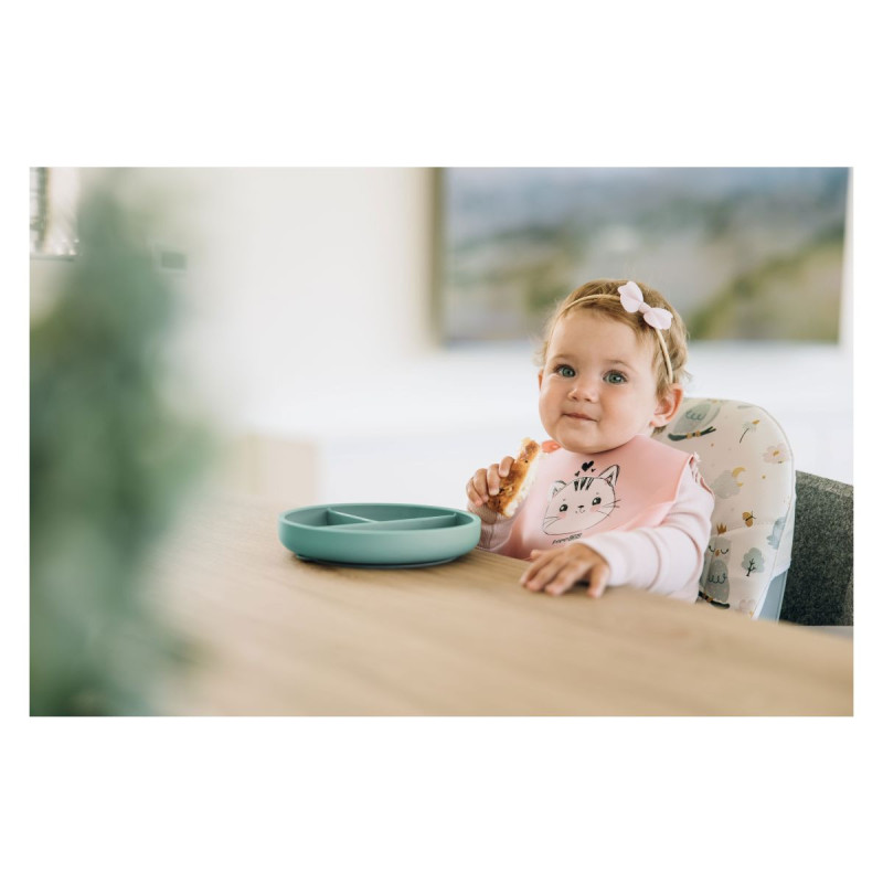 Силіконова тарілка дитяча FreeON green