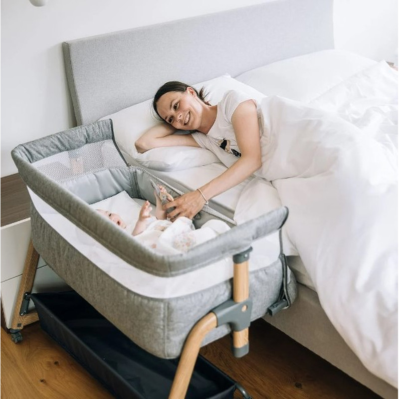 Ліжечко для дитини приставне FreeON Bliss grey