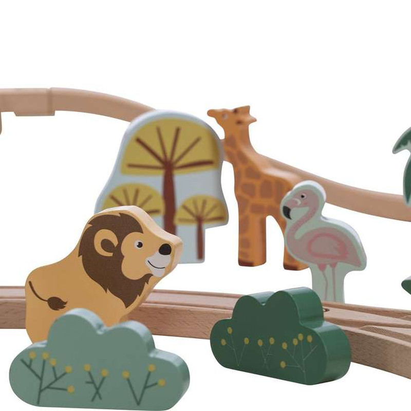 Деревяна залізниця FreeON з вагонами