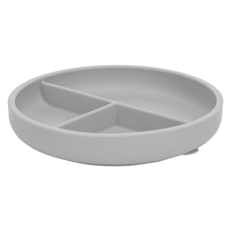 Силіконова тарілка дитяча FreeON grey
