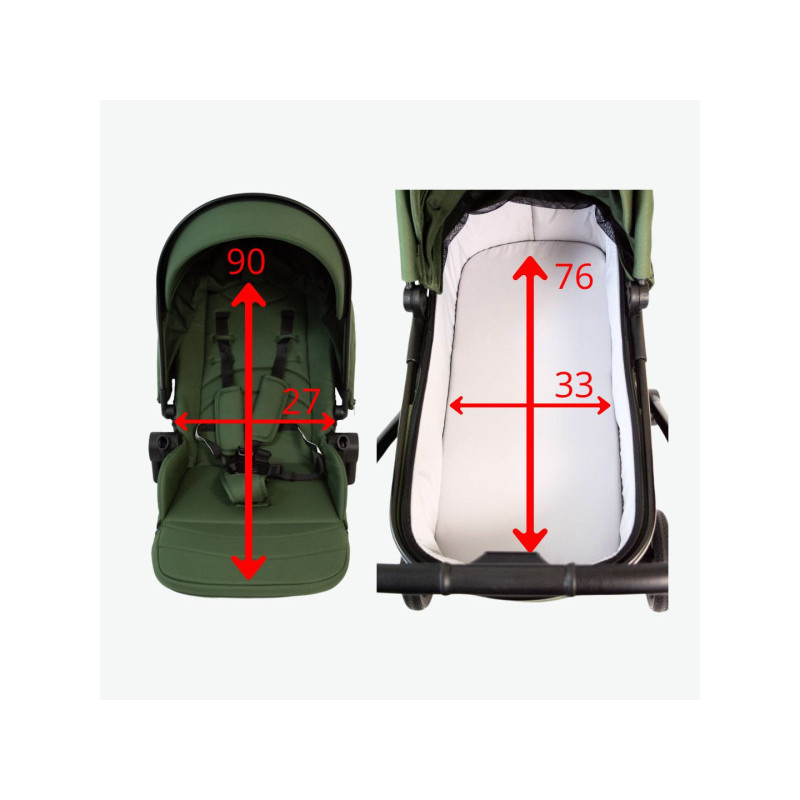 Коляска для дитини універсальна 3в1 FreeON Zack olive