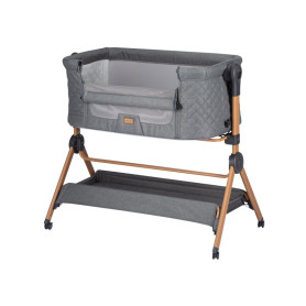 Приліжкове ліжечко та стільчик для дитини Nest & Feed 2в1 FreeON grey