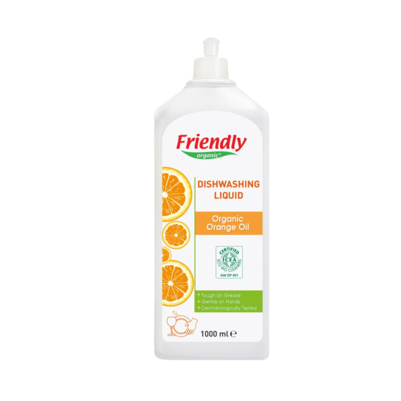 Засіб Friendly Organic Органічний для миття посуду торговельної марки Апельсинове масло 1000мл.