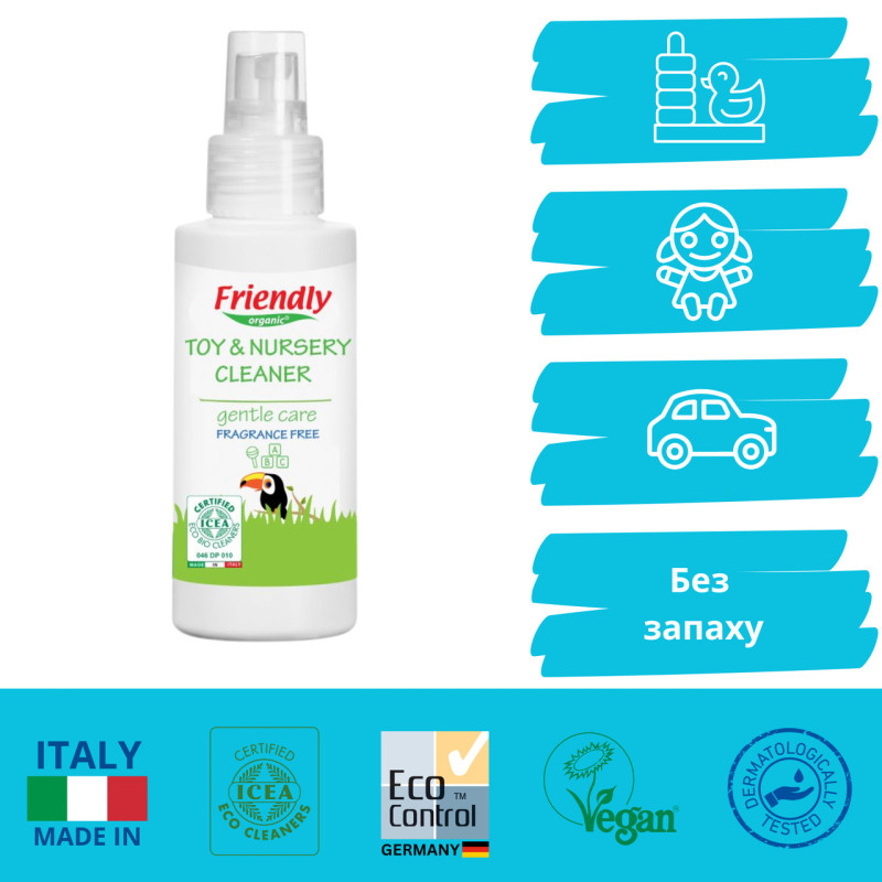 Чистячий засіб Friendly Organic Органічний для іграшок і всіх предметів дитячої кімнати 100мл.