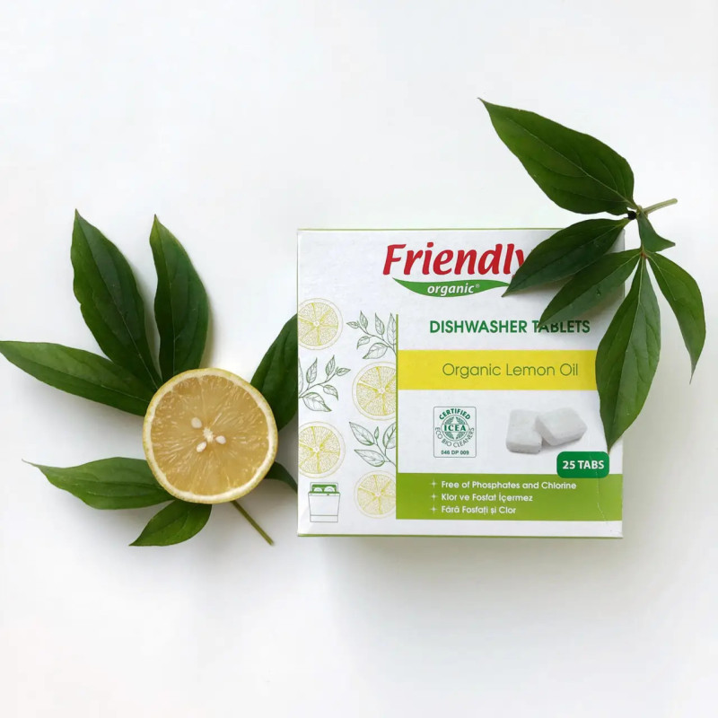 Толокар Friendly Organic Органічні таблетки для миття посуду в посудомийній машині торговельної марки Лимон 25табл.