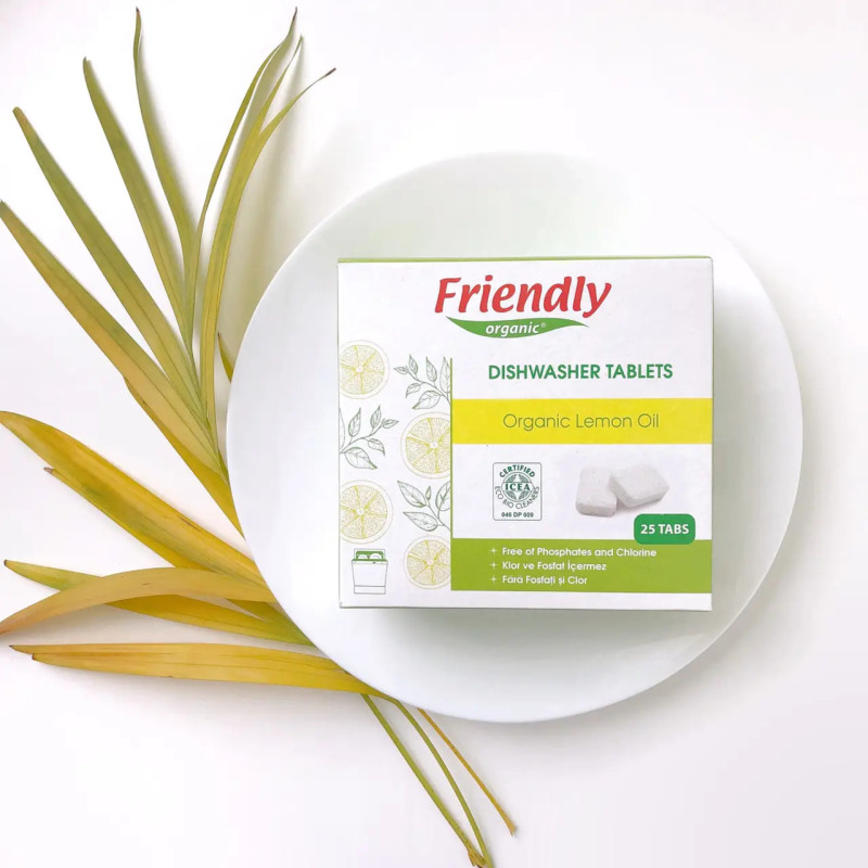 Толокар Friendly Organic Органічні таблетки для миття посуду в посудомийній машині торговельної марки Лимон 25табл.