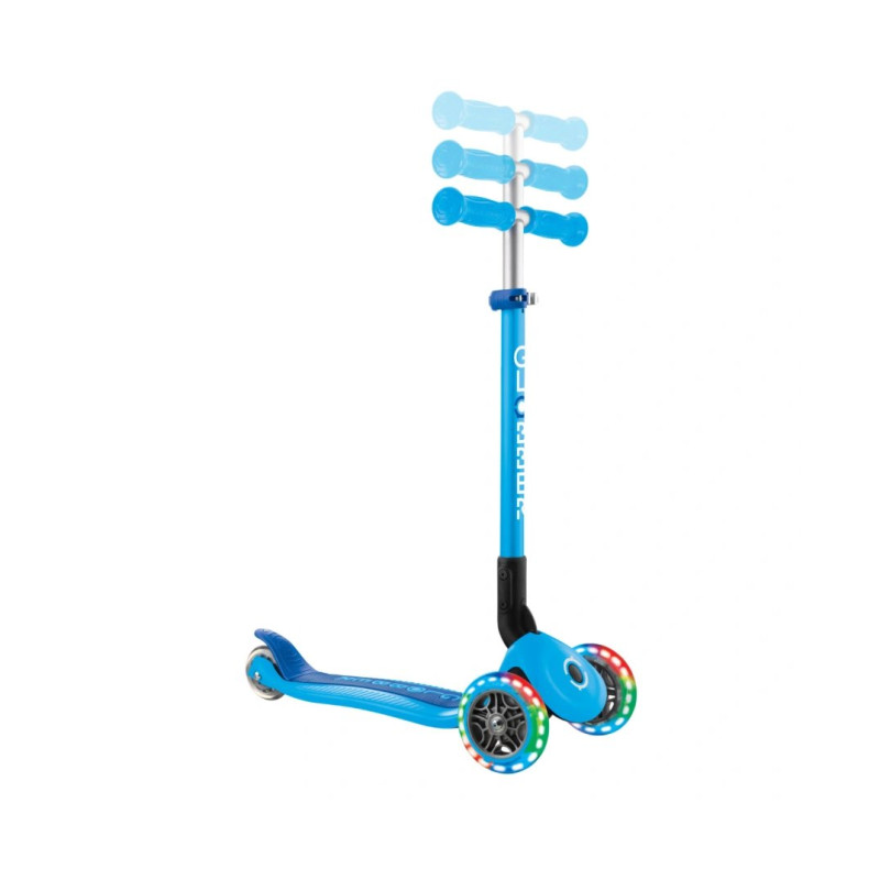 Самокат GLOBBER PRIMO FOLDABLE LIGHTS, блакитний, колеса з підсвіткою, 50кг, 3+