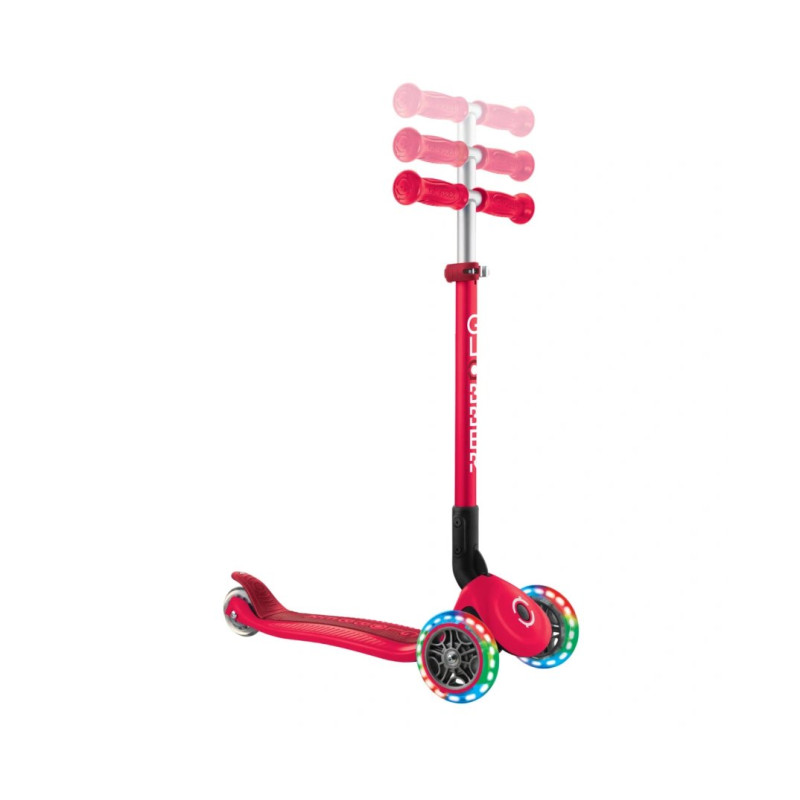 Самокат GLOBBER PRIMO FOLDABLE LIGHTS, червоний, колеса з підсвіткою, 50кг, 3+