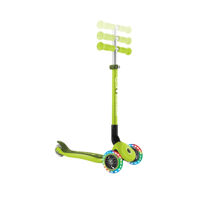 Самокат GLOBBER PRIMO FOLDABLE LIGHTS, зелений, колеса з підсвіткою, 50кг, 3+