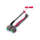 Самокат GLOBBER PRIMO FOLDABLE LIGHTS, сіро-червоний, колеса з підсвіткою, 50кг, 3+