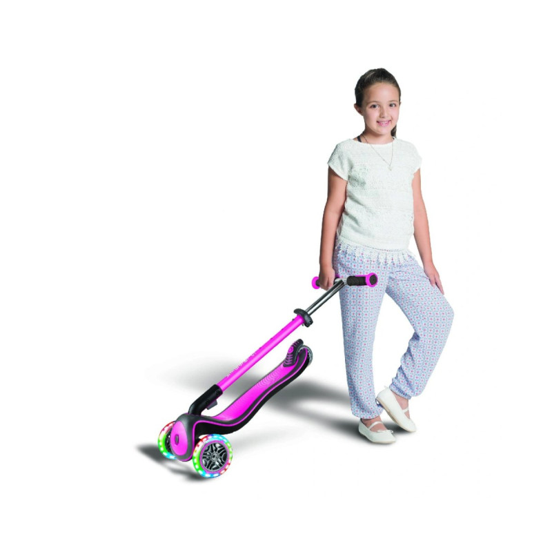 Самокат GLOBBER ELITE DELUXE рожевий, колеса з підсвіткою, 50кг, 3+, 3 колеса