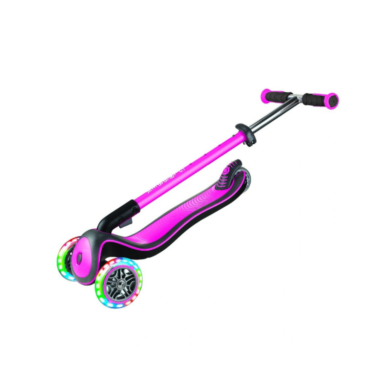 Самокат GLOBBER ELITE DELUXE рожевий, колеса з підсвіткою, 50кг, 3+, 3 колеса