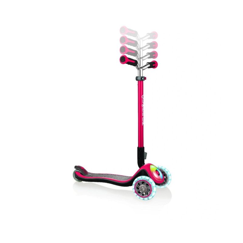 Самокат GLOBBER ELITE PRIME червоний, колеса з підсвіткою, 50кг, 3+, 3 колеса
