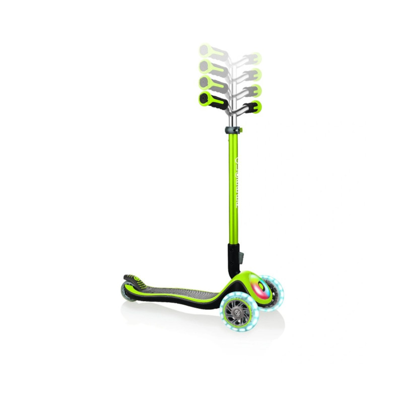 Самокат GLOBBER ELITE PRIME зелений, колеса з підсвіткою, 50кг, 3+, 3 колеса