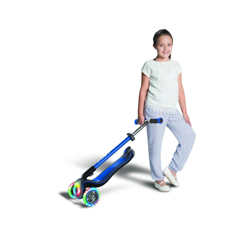 Самокат GLOBBER ELITE синій, колеса та панель з підсвіткою, до 50кг, 3+, 3 колеса