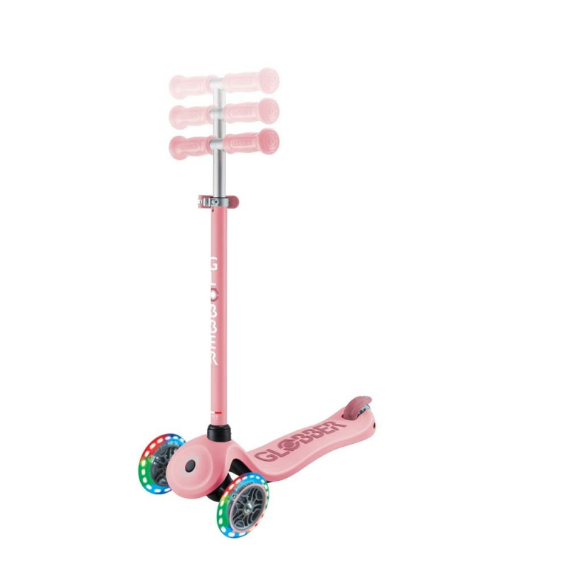 Самокат GLOBBER 4 в 1 GO UP SPORTY, колеса що світяться пастельно-рожевий