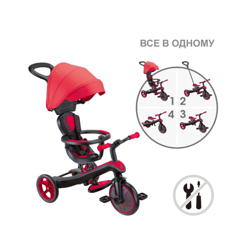 Велосипед GLOBBER EXPLORER TRIKE 4в1 - Червоний