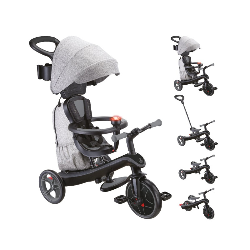 Велосипед GLOBBER EXPLORER TRIKE 4в1 DELUXE PLAY - Чорно-сірий
