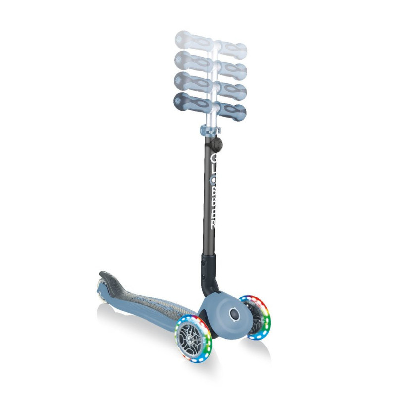 Самокат GLOBBER GO UP DELUXE LIGHTS 5в1 пепельно-голубой, колеса с подсветкой 20/50кг