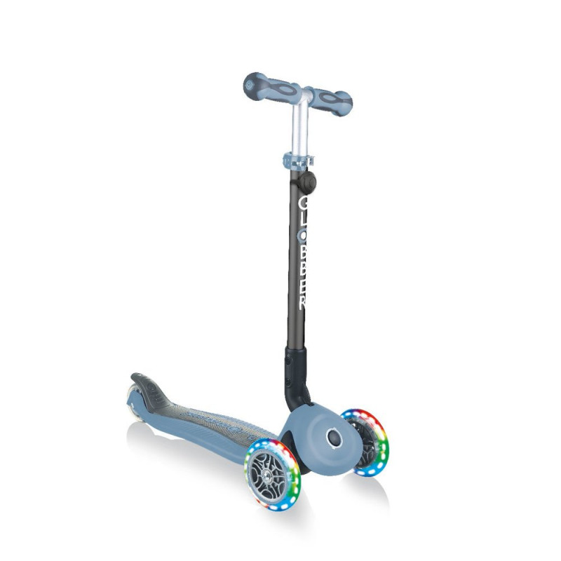 Самокат GLOBBER GO UP DELUXE LIGHTS 5в1 пепельно-голубой, колеса с подсветкой 20/50кг