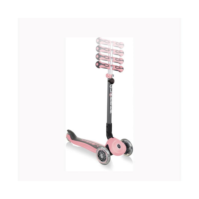Самокат GLOBBER GO UP DELUXE LIGHTS 5в1 пастельно-рожевий, колеса світяться 20/50кг