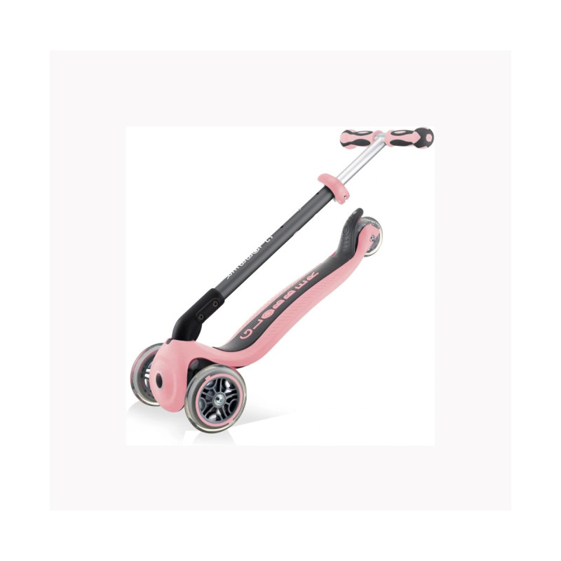 Самокат GLOBBER GO UP DELUXE LIGHTS 5в1 пастельно-рожевий, колеса світяться 20/50кг