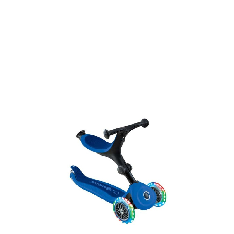 Самокат GLOBBER GO UP ACTIVE, колеса, що світяться синій/темно-синій