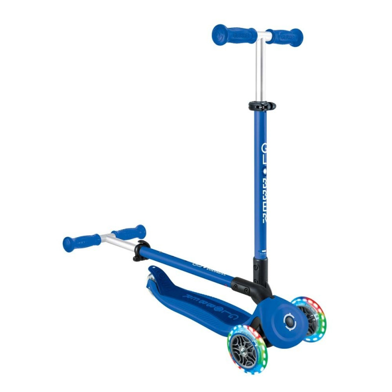 Самокат GLOBBER GO UP ACTIVE, колеса, що світяться синій/темно-синій