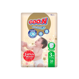 Підгузки Goo.N Premium Soft для дітей 7-12 кг розмір 3M, унісекс, 50 шт