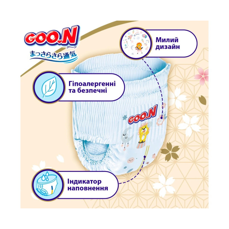 Підгузки Goo.N Premium Soft для дітей 7-12 кг розмір 3M, унісекс, 50 шт