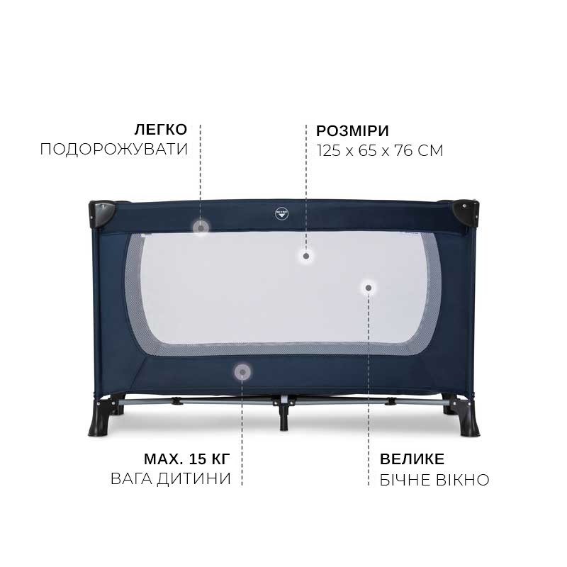 Ліжечко HAUCK Дитячий манеж-Dream N Play Plus Navy
