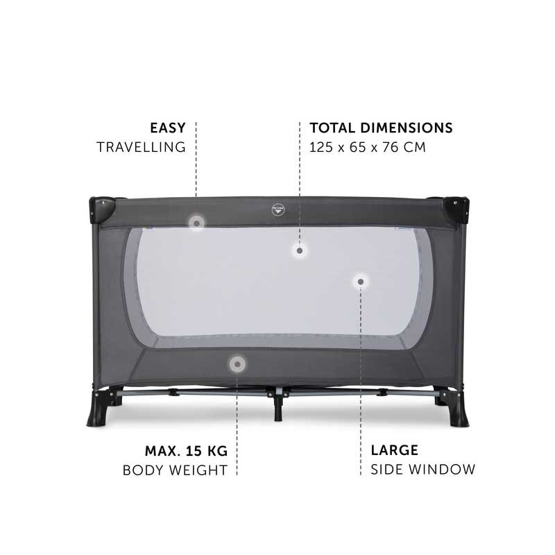 Ліжечко HAUCK Дитячий манеж-Dream N Play Plus Grey