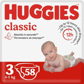 Підгузки Huggies Classic 3, 4-9 кг, Jumbo, 58 шт