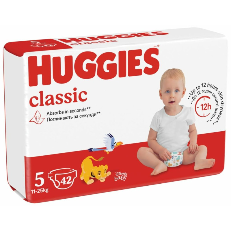 Підгузки Huggies Classic 5, 11-25 кг, Jumbo, 42 шт