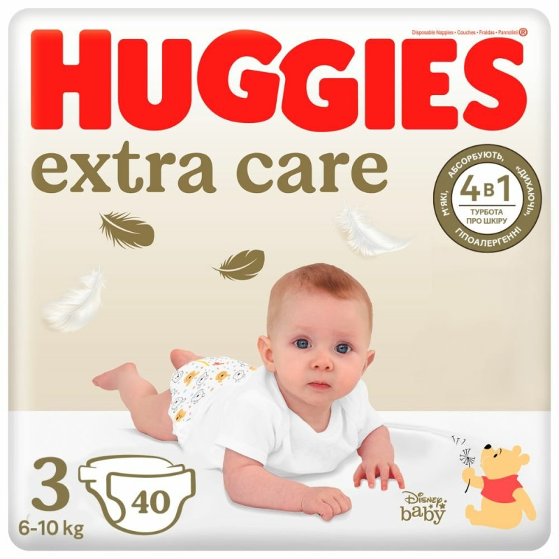 Підгузки Huggies Extra Care 3, 6-10 кг, 40 шт