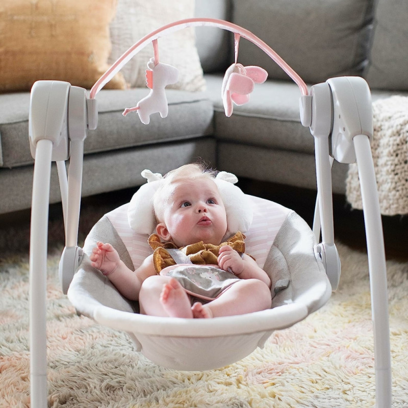 Крісло-гойдалка Ingenuity Comfort 2 Go Portable Swing Flora the Unicorn