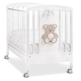 Ліжечко ItalBaby PELUCHE з кріпленням для другого рівня COLOR WHITE / DECORATION DOVE GREY