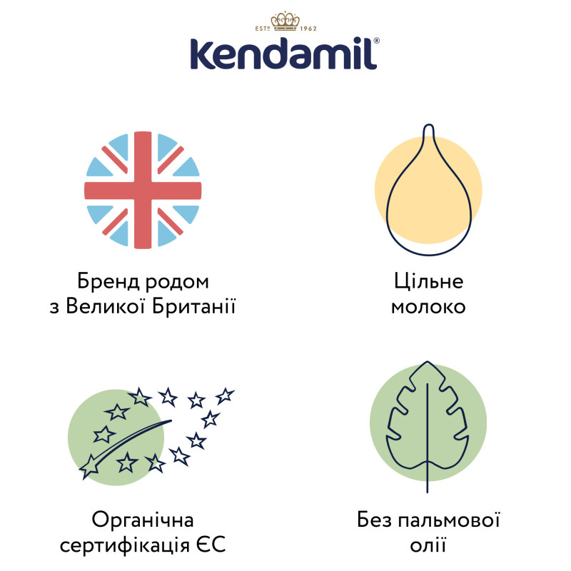 Органічна суха молочна суміш Kendamil Organic 2, 6-12 міс., 800 г