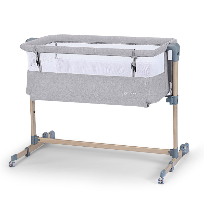 Приставне ліжечко-колиска Kinderkraft Neste Air Grey Wood KKLNEAIRGRY00W